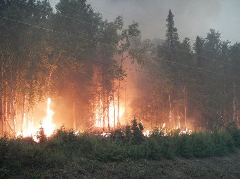 wildfire on a training base in alaska