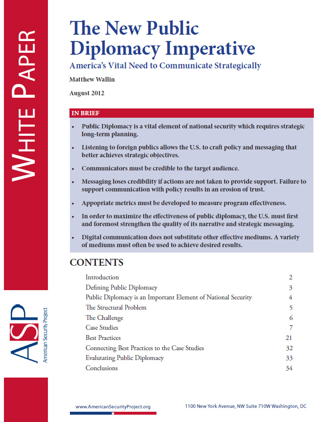 Press Release: The New Public Diplomacy Imperative