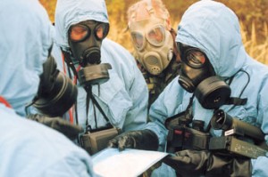 Chemical weapons inspectors at work