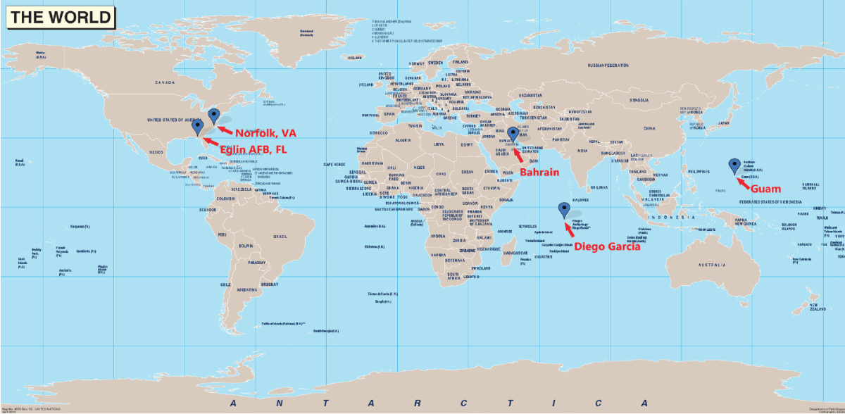 Air Force Bases Around The World Map - United States Map