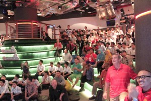 @america, a high-tech American Center in Indonesia hosts a Super Bowl viewing party. 