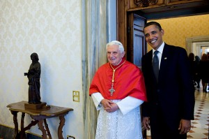 President Barack Obama and now pope emeritus Benedict XVI