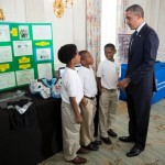 President Obama and students at the 2013 White House Science Fair