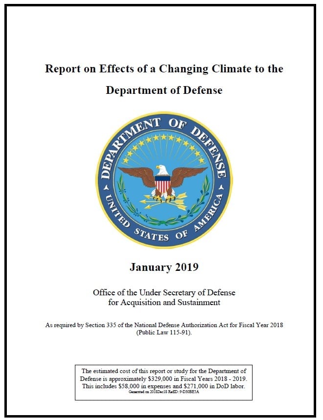 Department of Defense Releases Report on Threat of Climate Change