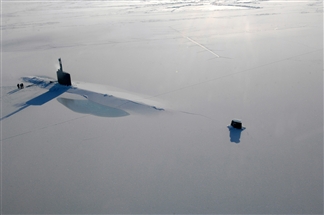 US Navy Submarine in Arctic