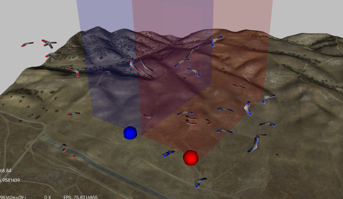 DARPA drone swarm simulation