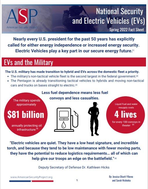 Fact Sheet – National Security and Electric Vehicles (EV)