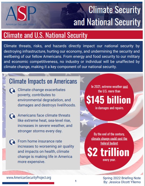 Briefing Note – Climate Security and National Security