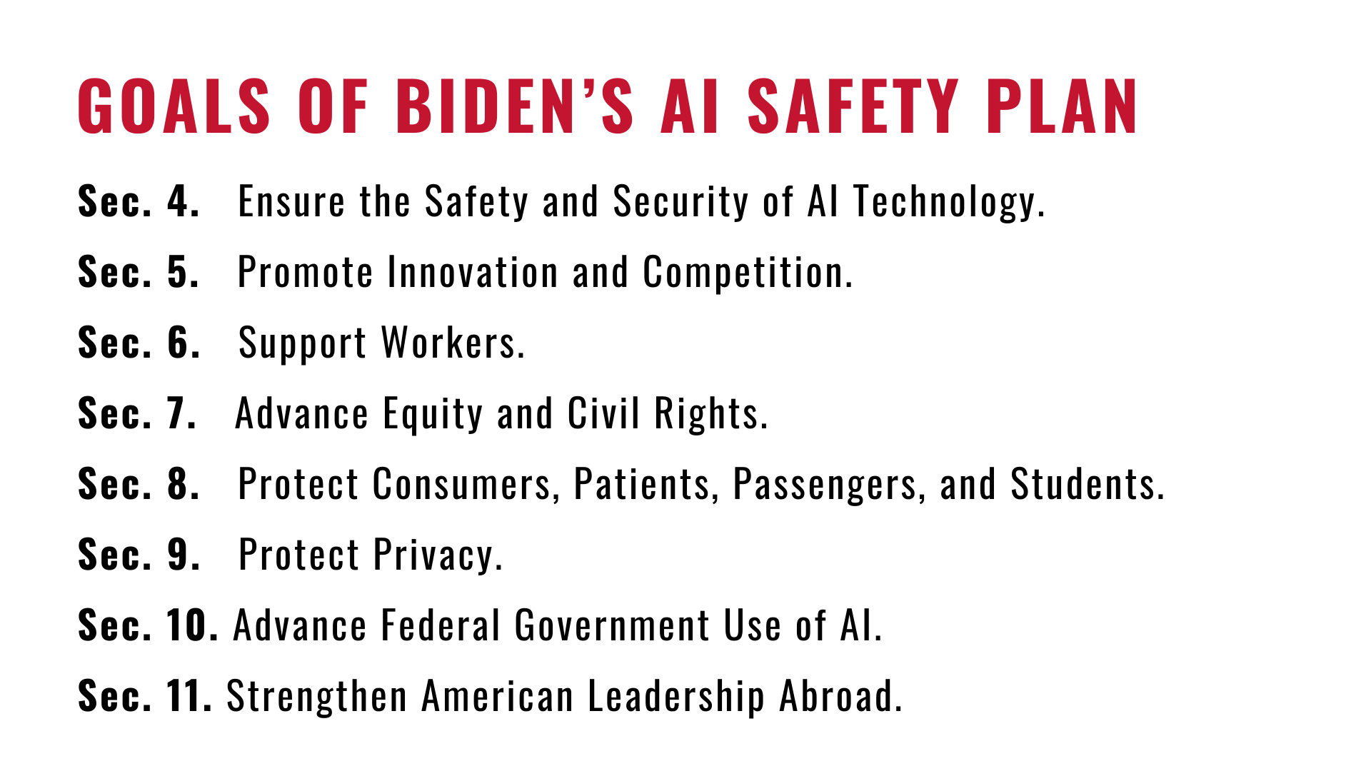 Biden safe AI goals