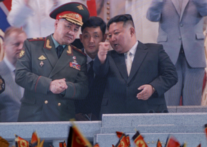 Russian Defense Minister Sergei Shoigu with Kim Jong Un in North Korea (2023)