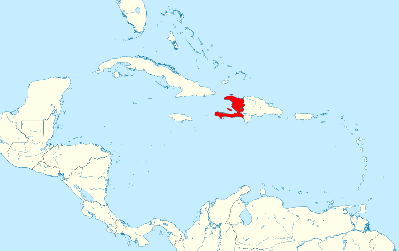 Map Highlights Haiti in Red