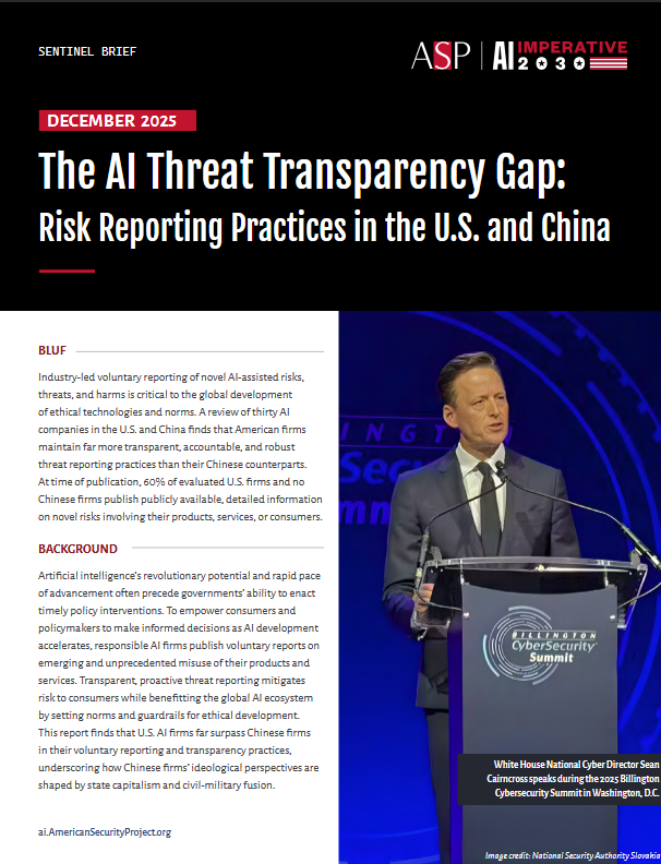 The AI Threat Transparency Gap: Risk Reporting Practices in the U.S. and China