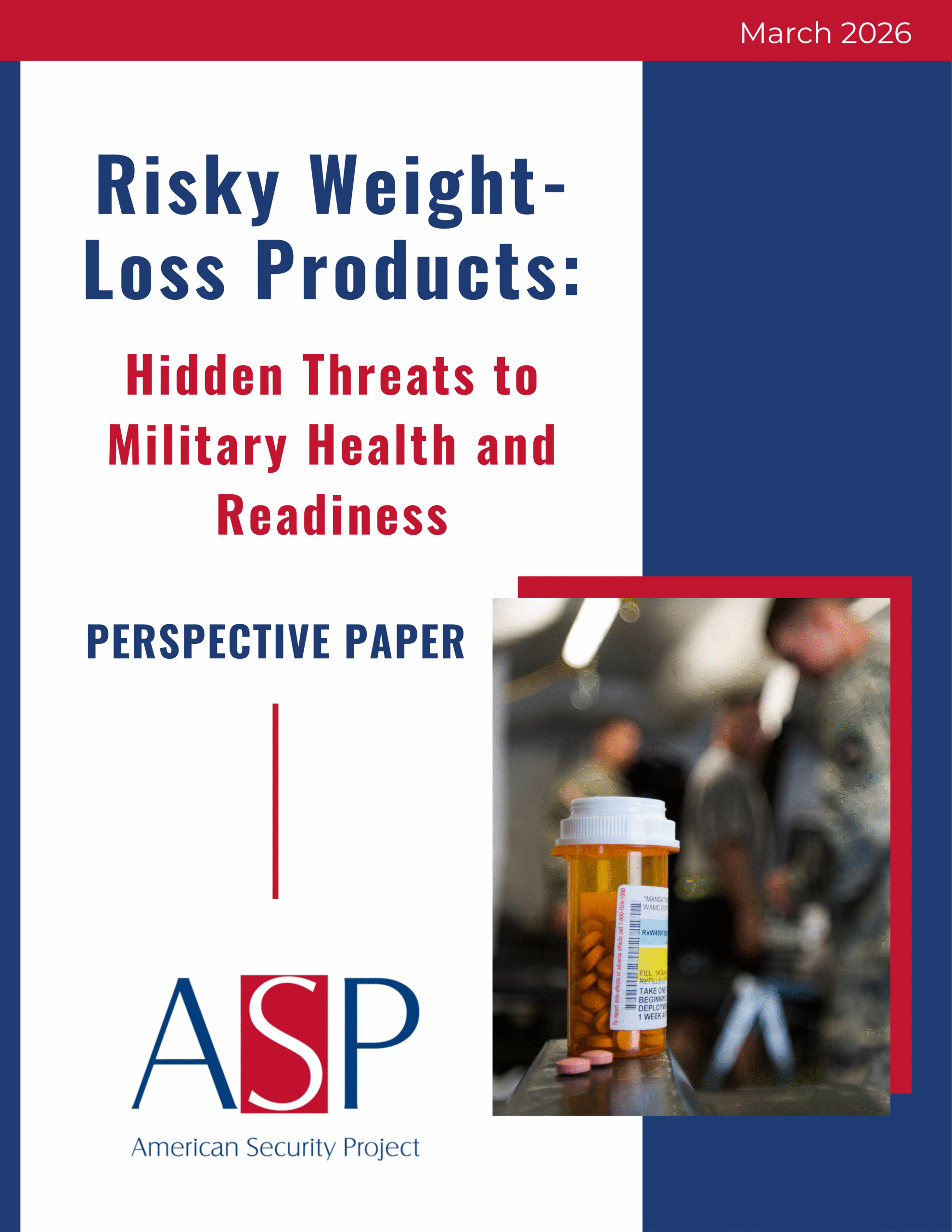 Cover of ASP report on risky weight-loss products in the military