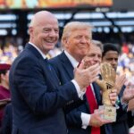 President Donald Trump and First Lady Melania Trump attend the FIFA Club World Cup Final soccer match in 2025